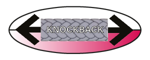 Logo Knockback con design a forma di tavola da surf, freccia e texture di corda per **produzione corde per nautica**
