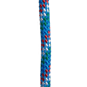 Corda intrecciata multicolore blu, verde, bianco e rosso per applicazioni marine e nautiche